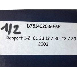 Rapport de 1ère / 2ème - 12x35 - 13x29 - 3° - ST75/16 Saxo S1600